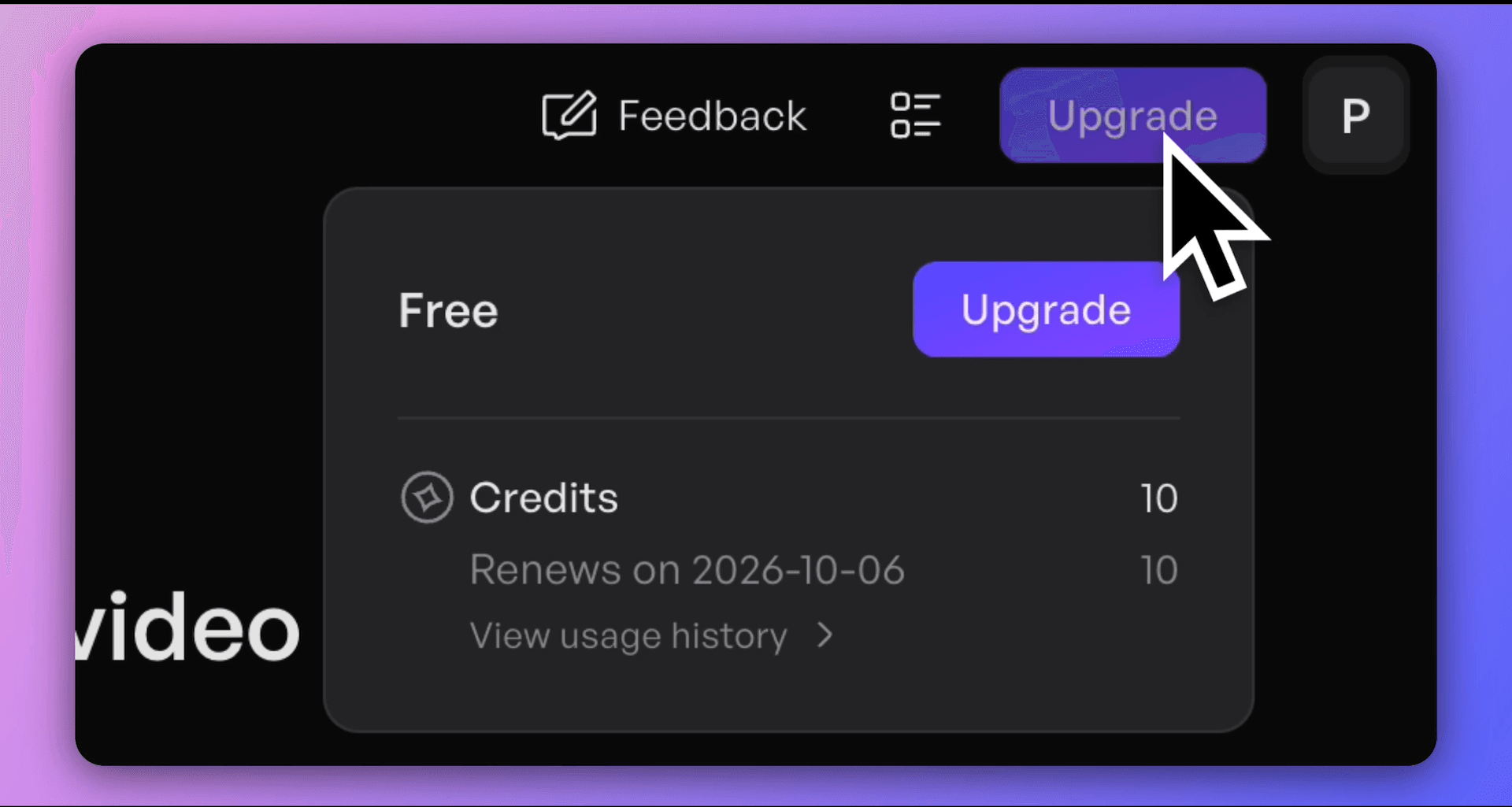(Creatify's Credits Usage) 