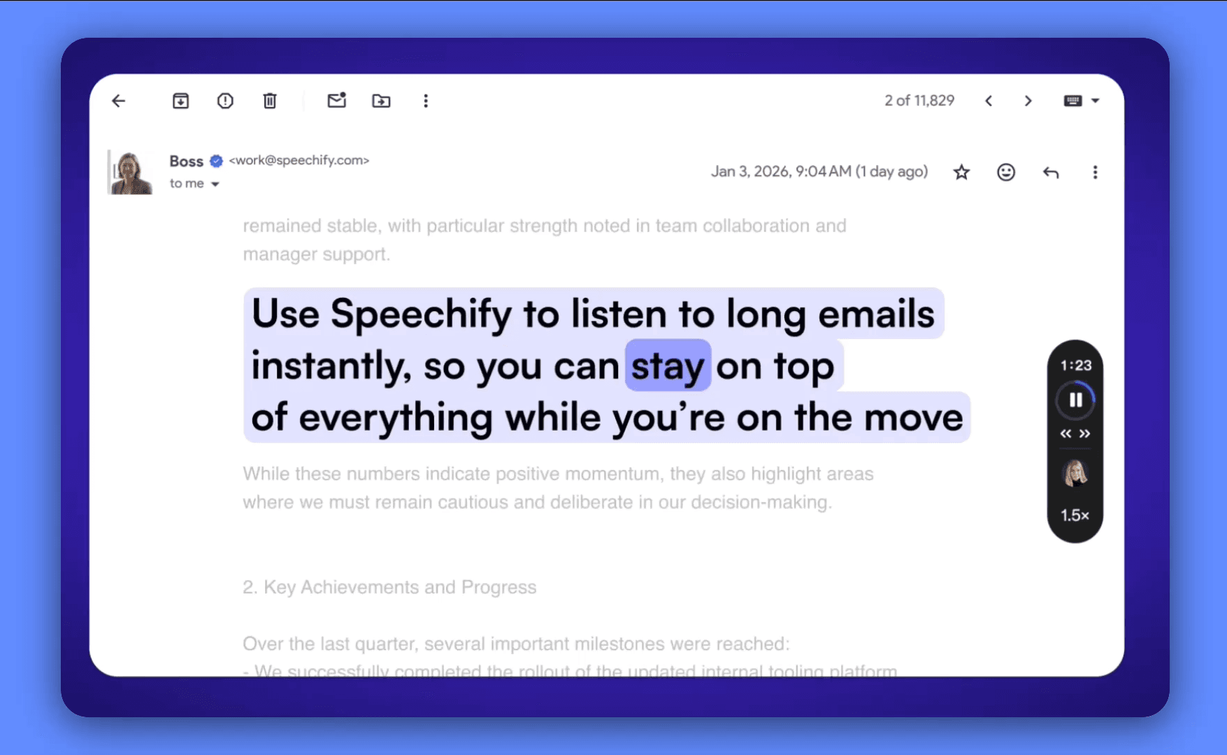 (Speechify reads the on-screen text)